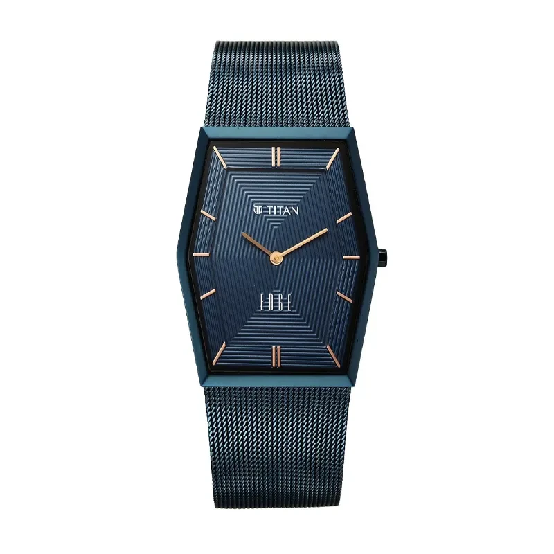 Titan Edge Whimsey Blue Dial Men's Watch- 10056QM02